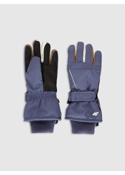 Dziecięce rękawice narciarskie Thinsulate 4F 4FJWAW25AFGLU200 - niebieskie ze sklepu Sportstylestory.com w kategorii Rękawiczki dziecięce - zdjęcie 187475357