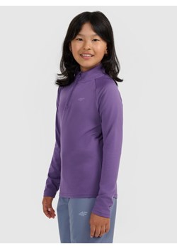 Dziecięca bielizna termiczna ocieplana (góra) 4F 4FJRAW25UBRUU115 - fioletowa ze sklepu Sportstylestory.com w kategorii Bielizna termoaktywna - zdjęcie 187475496