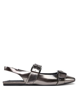 Baleriny KARL LAGERFELD Konnie KL40186A Srebrny ze sklepu eobuwie.pl w kategorii Sandały damskie - zdjęcie 187475709