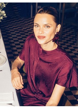 Reserved - Sukienka w zwierzęcy wzór - bordowy ze sklepu Reserved w kategorii Sukienki - zdjęcie 187476279