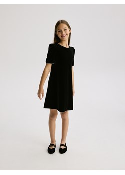 Reserved - Welurowa sukienka - czarny ze sklepu Reserved w kategorii Sukienki dziewczęce - zdjęcie 187476286