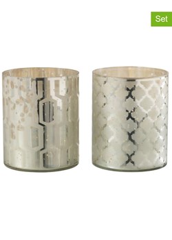 J Line Świeczniki (2 szt.) w kolorze srebrnym - wys. 15 x Ø 12 cm ze sklepu Limango Polska w kategorii Świeczniki - zdjęcie 187476865