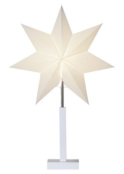 STAR Trading Lampa stojąca &quot;Karo&quot; w kolorze beżowo-białym - 43 x 70 cm ze sklepu Limango Polska w kategorii Oświetlenie - zdjęcie 187476915