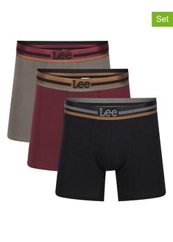 LEE Underwear Bokserki (3 pary) &quot;Hay&quot; w kolorze czerwono-brązowo-oliwkowym ze sklepu Limango Polska w kategorii Majtki męskie - zdjęcie 187477606