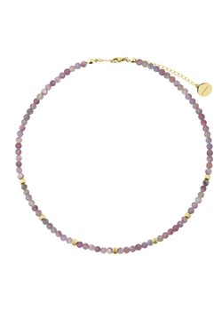 Damski naszyjnik z różowymi turmalinami złote wykończenie stal szlachetna ze sklepu manoki.pl w kategorii Naszyjniki - zdjęcie 187478525