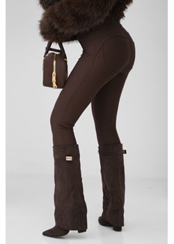 legginsy antycellulit push up modelujące mielczarkowski polski produkt  - czekolada ze sklepu STYLOWO w kategorii Spodnie damskie - zdjęcie 187478725