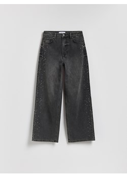 Reserved - Jeansy straight z aplikacjami - czarny ze sklepu Reserved w kategorii Jeansy damskie - zdjęcie 187478888