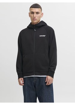 Jack & Jones Męska kurtka dresowa - JJThatcher Mężczyźni czarny jednolity ze sklepu vangraaf w kategorii Bluzy męskie - zdjęcie 187482048