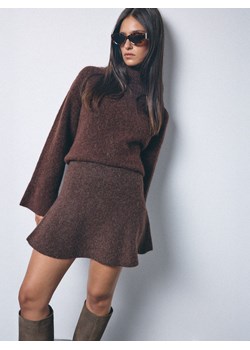 Mohito - Spódnica mini z wełną alpaki - brązowy ze sklepu Mohito w kategorii Spódnice - zdjęcie 187482239