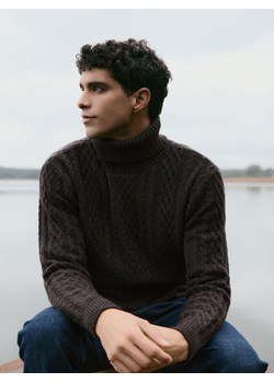 Reserved - Sweter z wełną - ciemnobrązowy ze sklepu Reserved w kategorii Swetry męskie - zdjęcie 187482299