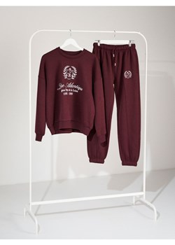 Sinsay - Spodnie jogger w stylu akademickim - bordowy ze sklepu Sinsay w kategorii Spodnie damskie - zdjęcie 187482566