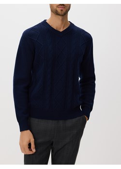 Reserved - Strukturalny sweter z wełną - granatowy ze sklepu Reserved w kategorii Swetry męskie - zdjęcie 187483665