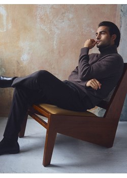 Reserved - Sweter z wełną z jaka - brązowy ze sklepu Reserved w kategorii Swetry męskie - zdjęcie 187483678