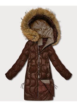 Kurtka damska z ozdobnym pikowaniem J Style czekoladowa (5M3351-158) ze sklepu goodlookin.pl w kategorii Kurtki damskie - zdjęcie 187484375