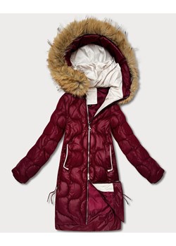 Kurtka damska z ozdobnym pikowaniem J Style bordowa (5M3351-1) ze sklepu goodlookin.pl w kategorii Kurtki damskie - zdjęcie 187484389