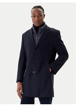 Bugatti Płaszcz wełniany 821628-84221 M Granatowy Regular Fit ze sklepu MODIVO w kategorii Płaszcze męskie - zdjęcie 187484548