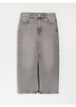 Sinsay - Jeansowa spódnica midi z rozcięciem - szary ze sklepu Sinsay w kategorii Spódnice - zdjęcie 187484889