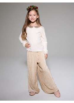 Sinsay - Bawełniana bluzka z połyskującymi cekinami - kremowy ze sklepu Sinsay w kategorii Bluzki dziewczęce - zdjęcie 187485519