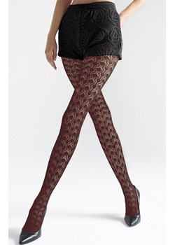 Marilyn żakardowe rajstopy czekoladowe Sophia 874 G 120 DEN, Kolor czekoladowy, Rozmiar 1/2, Marilyn ze sklepu Intymna w kategorii Rajstopy - zdjęcie 187485766