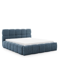 Niebieskie łóżko tapicerowane boucle 5 rozmiarów - Mellario ze sklepu Edinos.pl w kategorii Łóżka i materace - zdjęcie 187485796