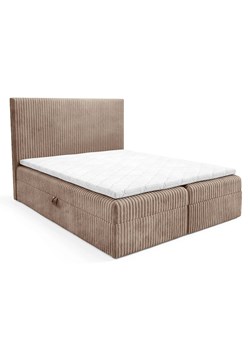 Beżowe sztruksowa łóżko kontynentalne 5 rozmiarów - Masseno ze sklepu Edinos.pl w kategorii Łóżka i materace - zdjęcie 187485819