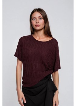 Sweter z krótkimi rękawami brązowy ze sklepu Moodo.pl w kategorii Swetry damskie - zdjęcie 187485987