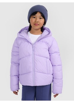 Dziewczęca kurtka puchowa pikowana 4F 4FJRAW25TDJAF0825 - fioletowa ze sklepu Sportstylestory.com w kategorii Kurtki dziewczęce - zdjęcie 187486495