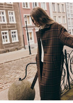 Reserved - Wiązany płaszcz z wełną - wielobarwny ze sklepu Reserved w kategorii Płaszcze damskie - zdjęcie 187487068