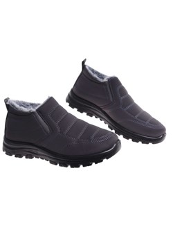 Szare zimowe botki męskie /OST452 T485/ ze sklepu Pantofelek24.pl w kategorii Buty trekkingowe męskie - zdjęcie 187487625
