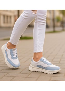 Sznurowane sportowe buty damskie niebieskie /J6-2 18472 W12-3/ ze sklepu Pantofelek24.pl w kategorii Trampki damskie - zdjęcie 187487646