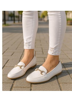 Wsuwane białe baleriny lordsy /H2 18479 W7-38/ ze sklepu Pantofelek24.pl w kategorii Lordsy damskie - zdjęcie 187487655