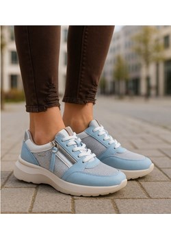 Wiązane sportowe buty damskie niebieskie /i6-2 18473 W12-3/ ze sklepu Pantofelek24.pl w kategorii Trampki damskie - zdjęcie 187487685