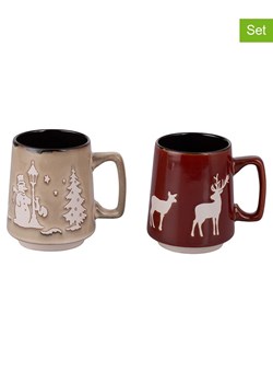 Villa d´Este Kubki jumbo (6 szt.) w kolorze beżowo-czerwonym - 480 ml ze sklepu Limango Polska w kategorii Dzbanki i zaparzacze - zdjęcie 187488637