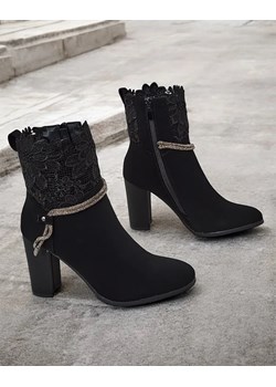 Royalfashion Botki damskie na słupku Ercce ze sklepu royalfashion.pl w kategorii Botki - zdjęcie 187489348