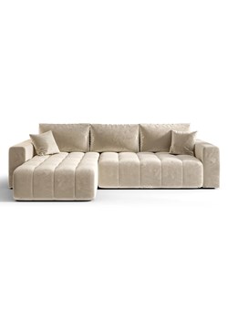 Beżowy rozkładany narożnik L M4-M12 ze sklepu Edinos.pl w kategorii Narożniki - zdjęcie 187491188