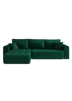 Zielony narożnik rozkładany tapicerowany welurem M4-S61 ze sklepu Edinos.pl w kategorii Narożniki - zdjęcie 187491195