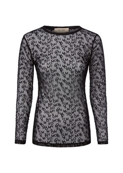 MOS MOSH Damska siateczkowa koszulka z długim rękawem - MMLoretta Kobiety czarny nadruk ze sklepu vangraaf w kategorii Bluzki damskie - zdjęcie 187491669