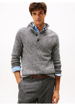 Tommy Hilfiger Męski wełniany sweter Mężczyźni szary marmurkowy ze sklepu vangraaf w kategorii Swetry męskie - zdjęcie 187491708