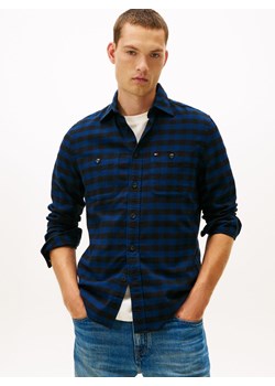 Tommy Hilfiger Koszula flanelowa Hrren Mężczyźni Regular Fit Bawełna indygo w kratkę ze sklepu vangraaf w kategorii Koszule męskie - zdjęcie 187491718