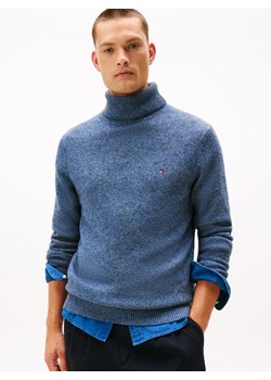 Tommy Hilfiger Męski wełniany sweter Mężczyźni niebieski marmurkowy ze sklepu vangraaf w kategorii Swetry męskie - zdjęcie 187491719