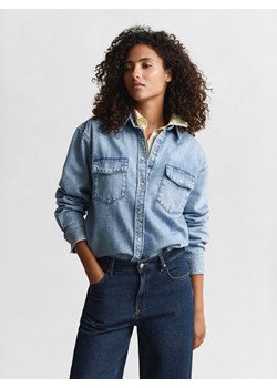 Gant Damska koszula dżinsowa Kobiety Bawełna bielony jednolity ze sklepu vangraaf w kategorii Koszule damskie - zdjęcie 187491735