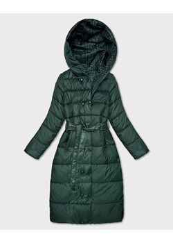 Dwustronna długa kurtka z kapturem zielona (P22-6638-33+33) ze sklepu goodlookin.pl w kategorii Kurtki damskie - zdjęcie 187492745