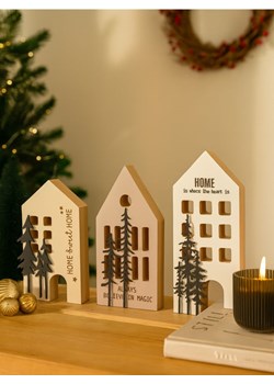 Sinsay - Dekoracja stojąca w kształcie kamieniczek 3 pack - wielobarwny ze sklepu Sinsay w kategorii Dekoracje bożonarodzeniowe - zdjęcie 187493045