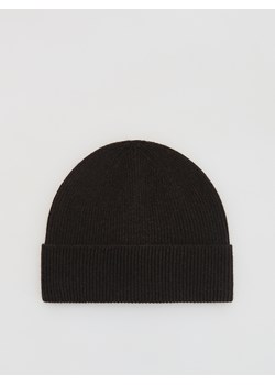 Reserved - Wełniana czapka z dodatkiem kaszmiru - ciemnobrązowy ze sklepu Reserved w kategorii Czapki zimowe damskie - zdjęcie 187495639