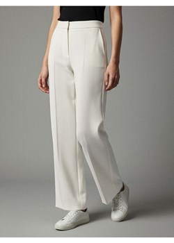 Sinsay - Spodnie wide leg z ozdobnymi przeszyciami - kremowy ze sklepu Sinsay w kategorii Spodnie damskie - zdjęcie 187495767