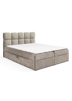 Beżowe łóżko z pikowanym zagłówkiem 5 rozmiarów - Massilo ze sklepu Edinos.pl w kategorii Łóżka i materace - zdjęcie 187496287