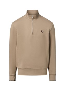 Fred Perry Męska bluza nierozpinana Mężczyźni Bawełna beżowy jednolity ze sklepu vangraaf w kategorii Bluzy męskie - zdjęcie 187496406