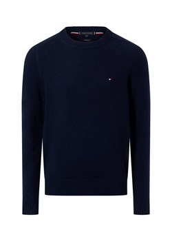 Tommy Hilfiger Męski wełniany sweter Mężczyźni Wełna granatowy jednolity ze sklepu vangraaf w kategorii Swetry męskie - zdjęcie 187496417