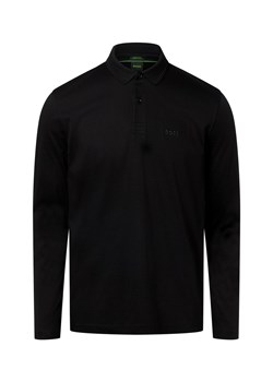 BOSS Green Męska koszulka polo - Pirol Mężczyźni Bawełna czarny jednolity ze sklepu vangraaf w kategorii T-shirty męskie - zdjęcie 187496419