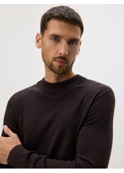 Reserved - Sweter z wełny merino - ciemnobrązowy ze sklepu Reserved w kategorii Swetry męskie - zdjęcie 187496585
